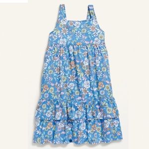NWT Old Navy Printed Sleeveless Tiered All-Day Dress in Blue Floral XS 5